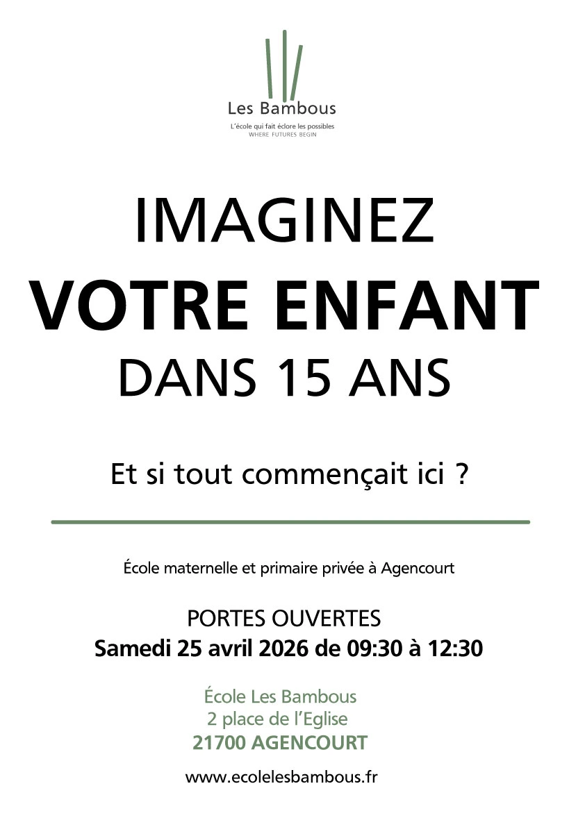 Affiche de la Journée Portes Ouvertes Ecole Les Bambous